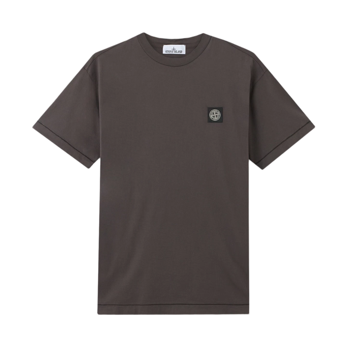 L1S1521000-27S0013-V0065 Stone Island 2100027 60/2 Cotton Jersey Slim-Fit T-Shirt with Compass Patch Charcoal Grey - 26SS