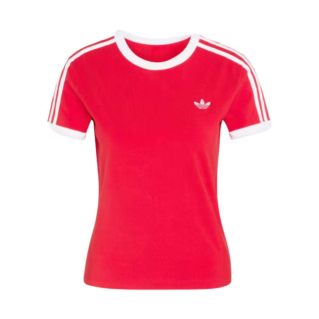 KD3676 (W) Adidas 3-Stripes Slim T-Shirt Better Scarlet White - US Sizing