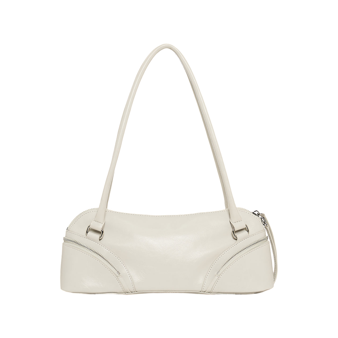 마뗑킴 커브 집 바게트 백 라이트 그레이(Matin Kim Curve Zip Baguette Bag In Light Grey) - 2