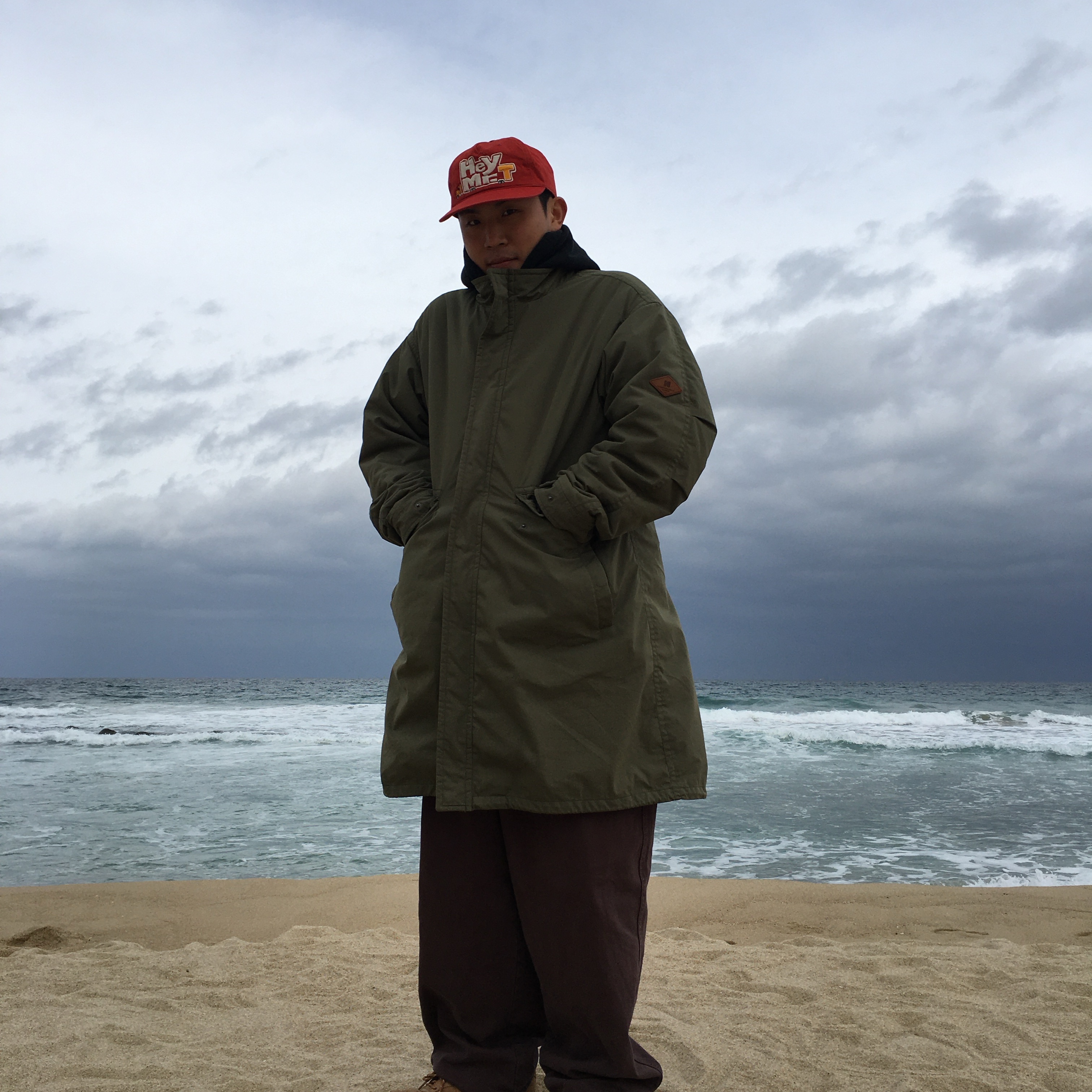 HEY! MR.TRUCKER Safe Truck 5panel Cap Route Red 착용 스타일