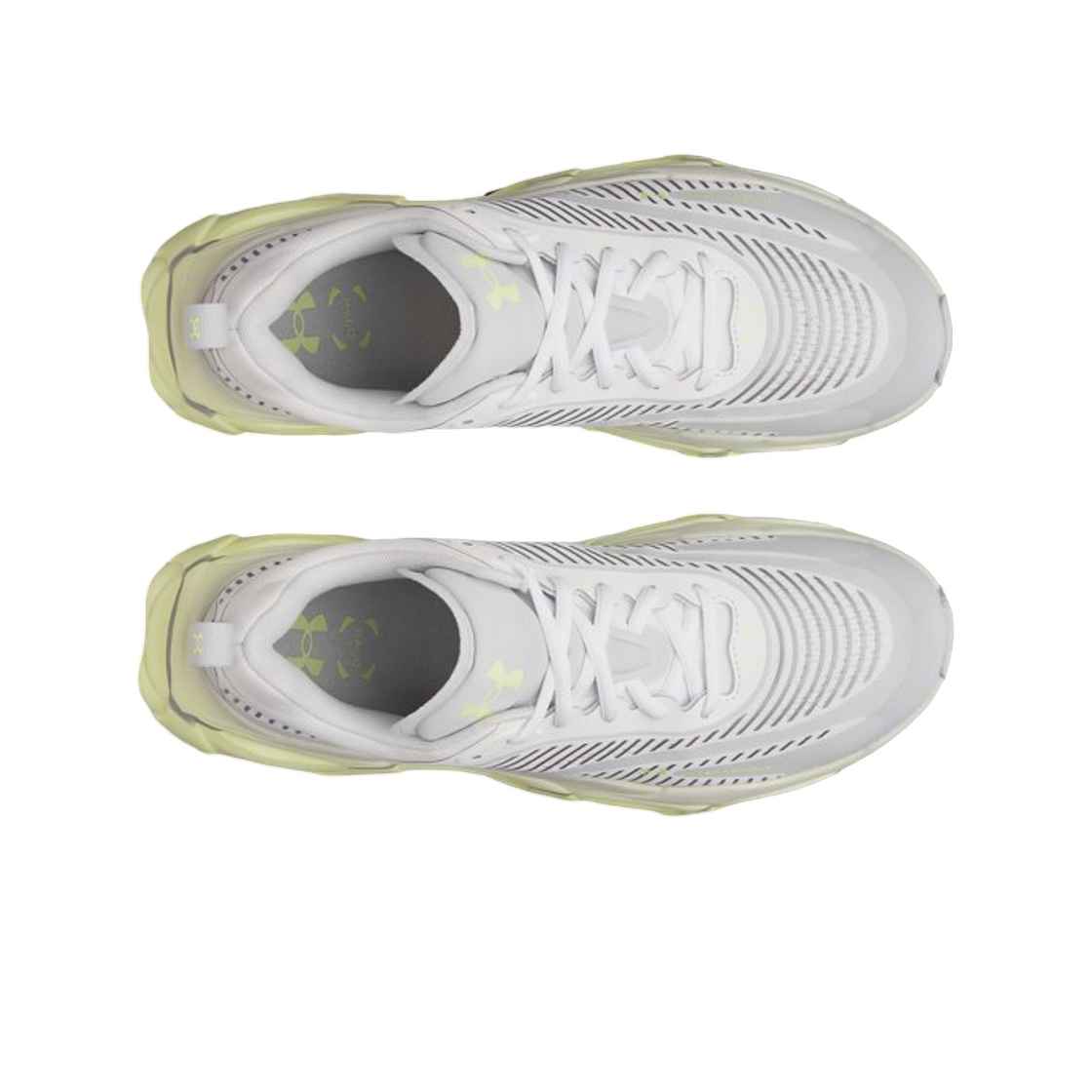 언더아머 UA 헤일로 레이서 러닝 슈즈 화이트 헤일로 그레이 페이드 그린(Under Armour UA Halo Racer Running Shoes White Halo Gray Fade Green) - 2