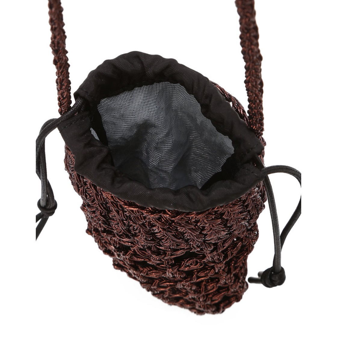 아떼 바네사브루노 액세사리 메탈 니팅 미니백 브라운(Athe Vanessabruno Acc Metal Knitting Mini Bag Normal Brown) - 3
