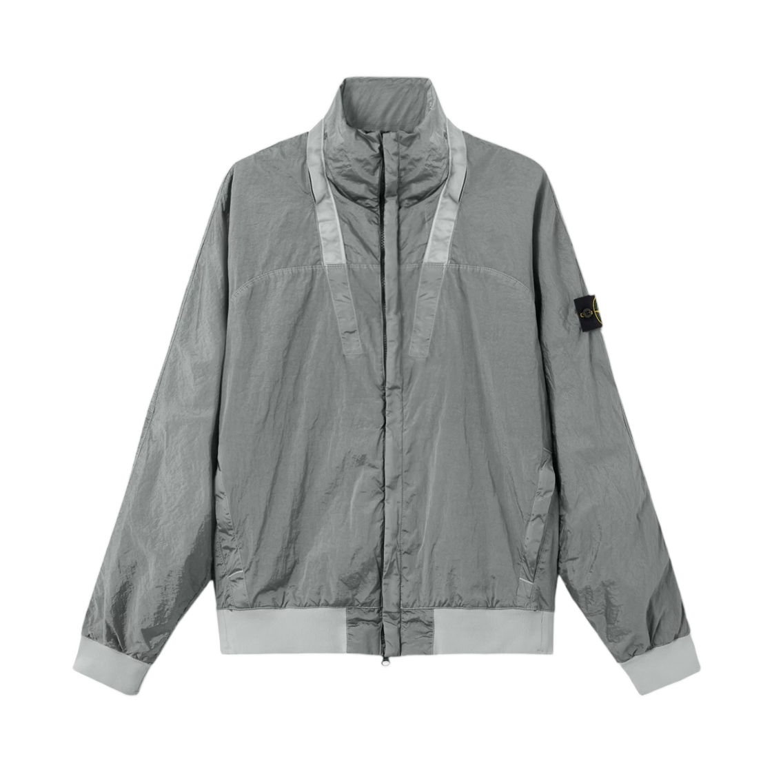 L1S1541000-64S0020-V0061 Stone Island 4100064 Nylon Metal Watro-TC In Econyl Stand Collar Jacket with Light Water and Wind Resistance Pearl Grey - 26SS