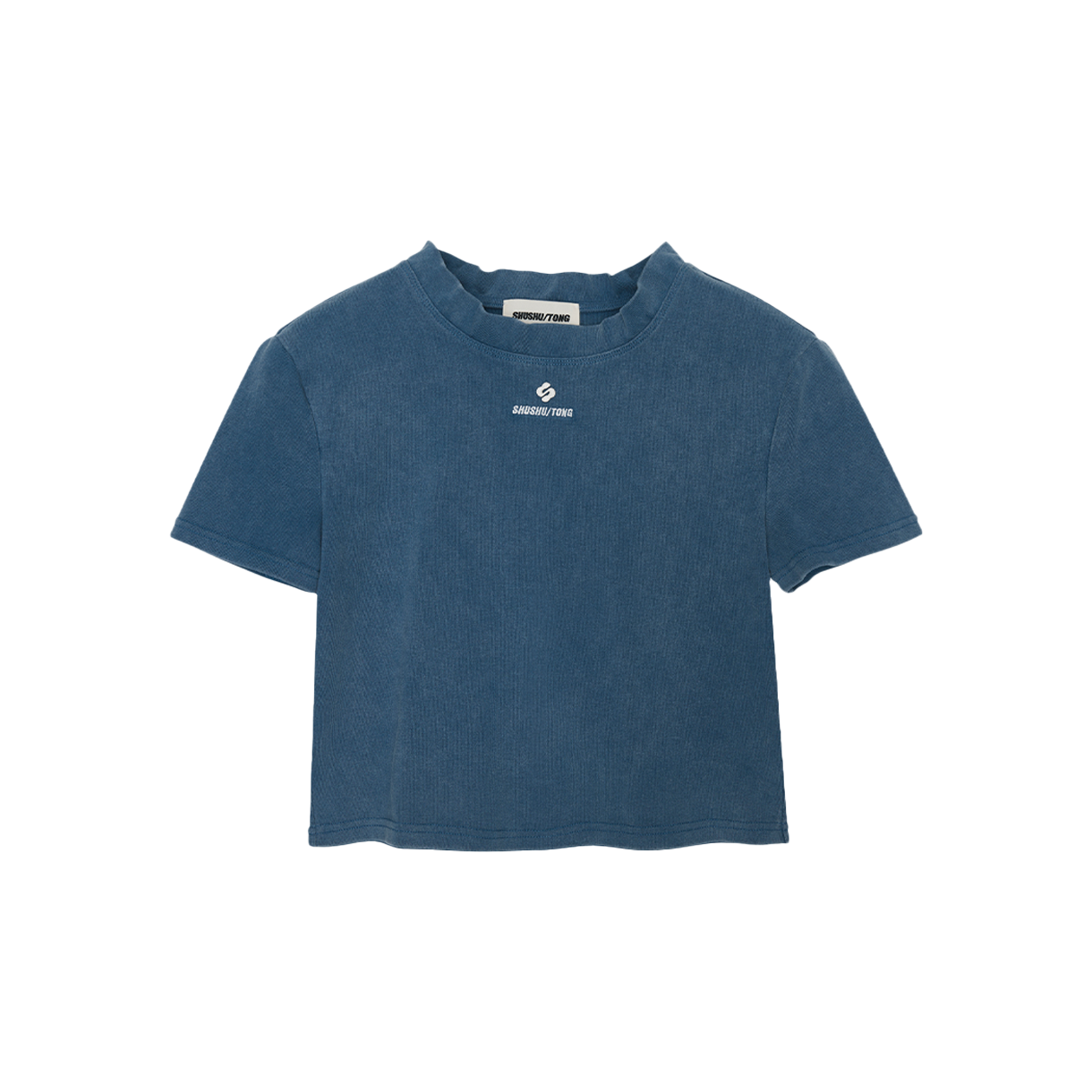 슈슈통 우먼 웨이브 레이스 칼라 티셔츠 블루 그레이 - 26SS(Shushu/Tong Women Wave Lace Collar T-Shirt Blue Grey - 26SS)