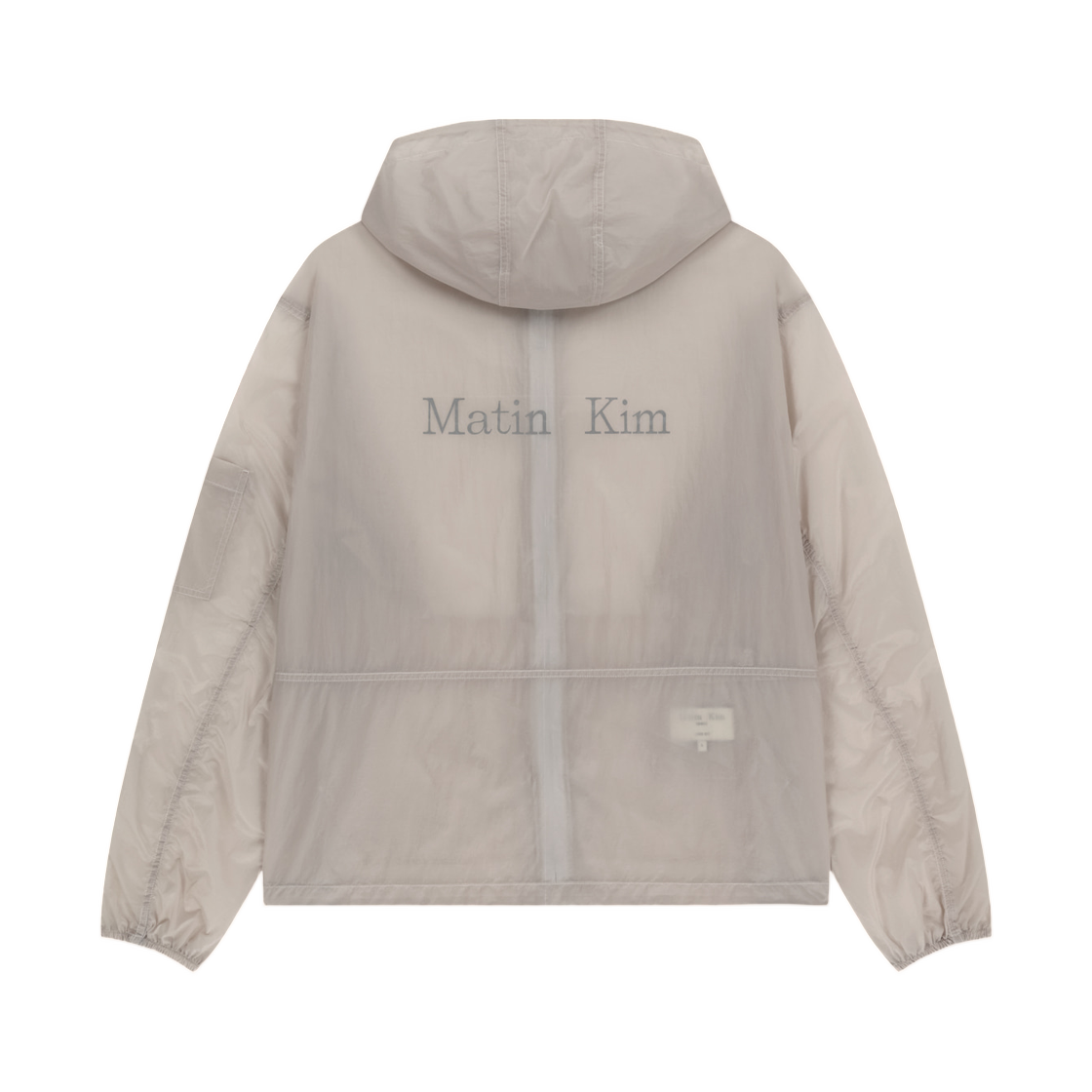 마뗑킴 백 로고 후디 윈드브레이커 라이트 그레이(Matin Kim Back Logo Hoody Windbreaker In Light Grey) - 2