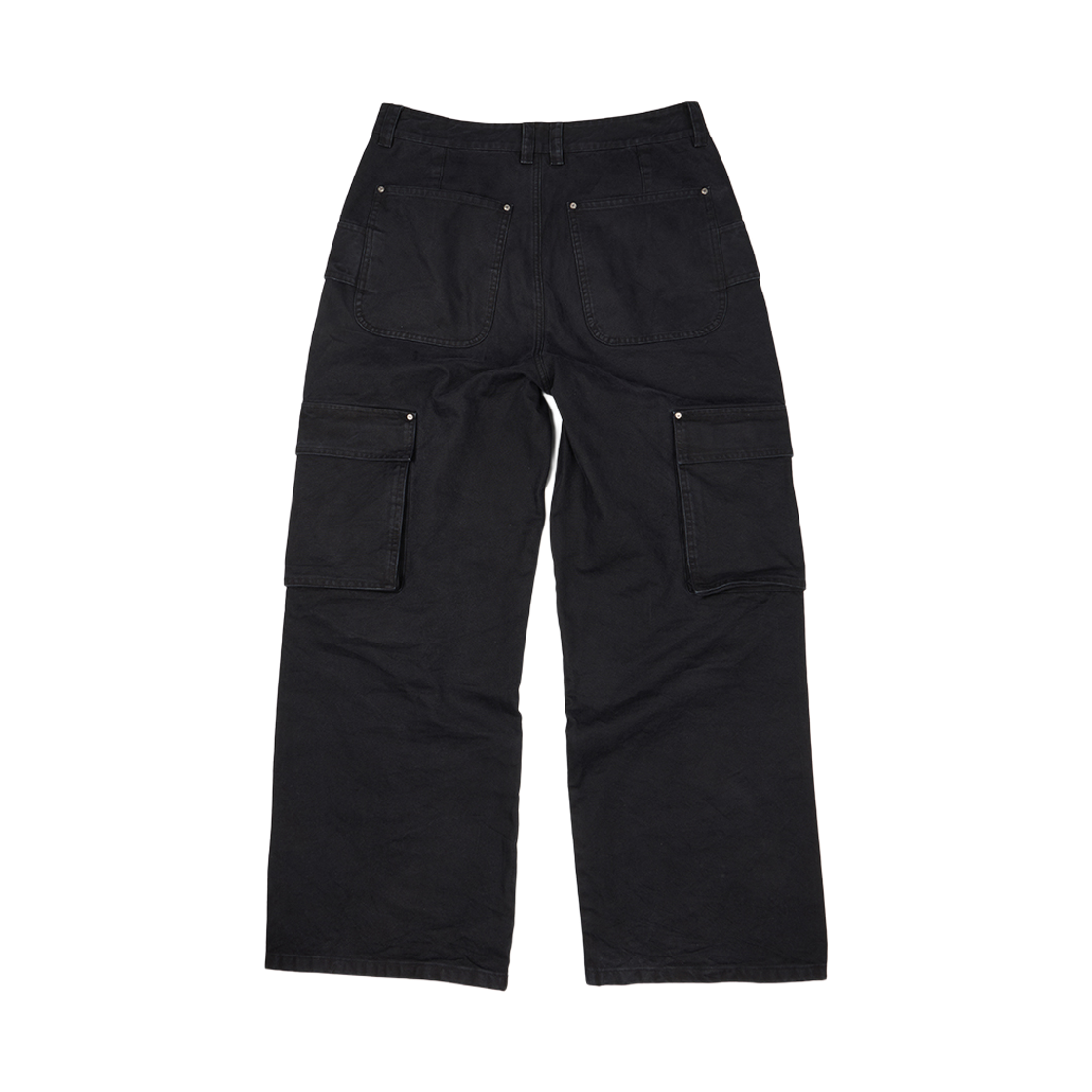이티씨이 헤비 코튼 워시드 카고 팬츠 블랙(ETCE Heavy Cotton Washed Cargo Pants Black) - 2