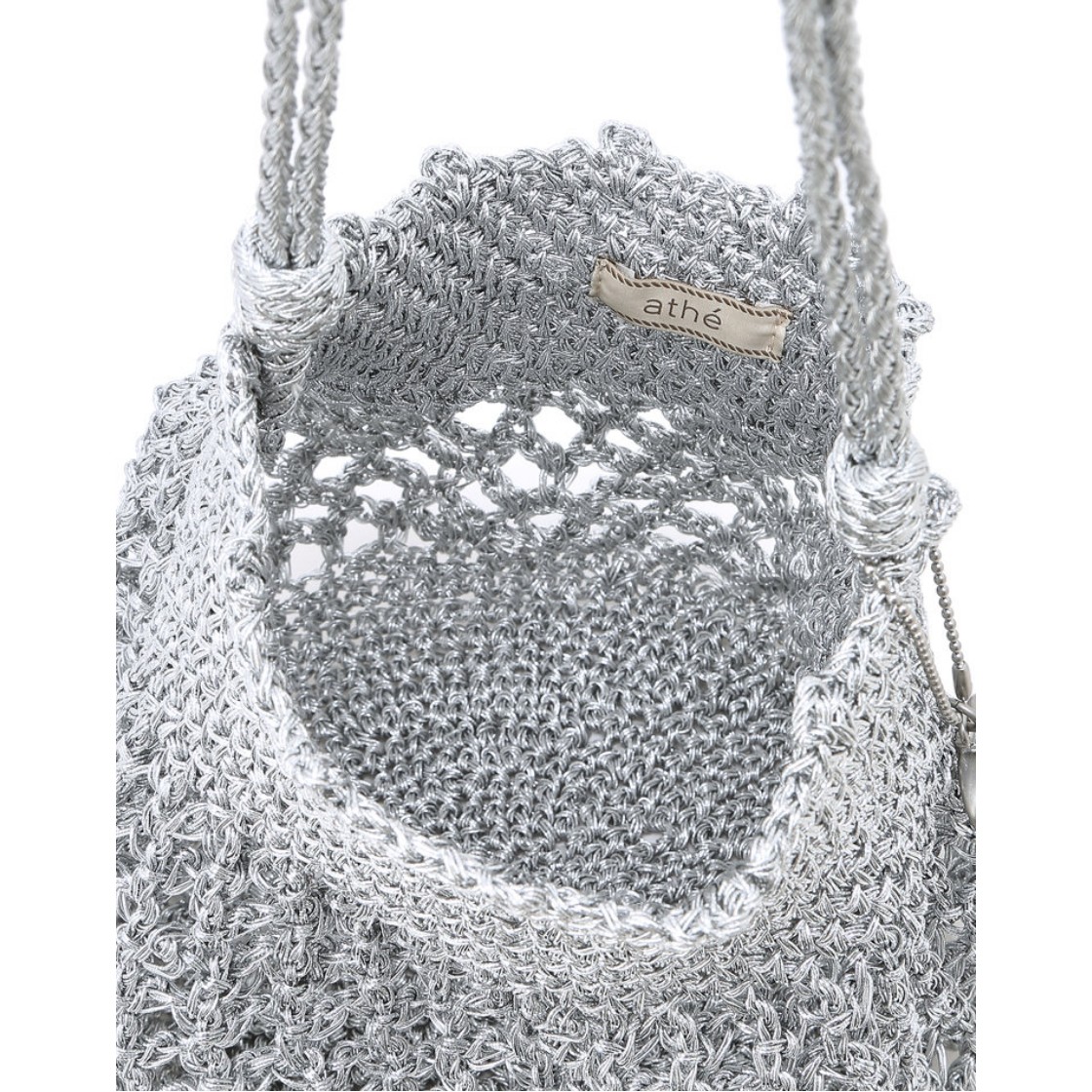 아떼 바네사브루노 액세사리 메탈 니팅 숄더백 M 실버(Athe Vanessabruno Acc Metal Knitting Shoulder Bag M Silver) - 3