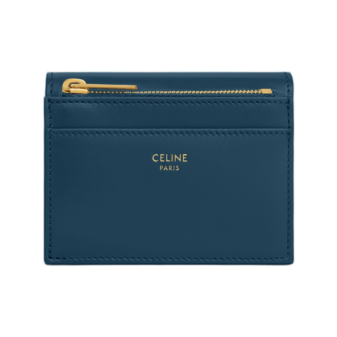 셀린느 컴팩트 월렛 코인 트리옹프 샤이니 카프스킨 틸 블루(Celine Compact Wallet with Coin Triomphe in Shiny Calfskin Teal Blue) - 3