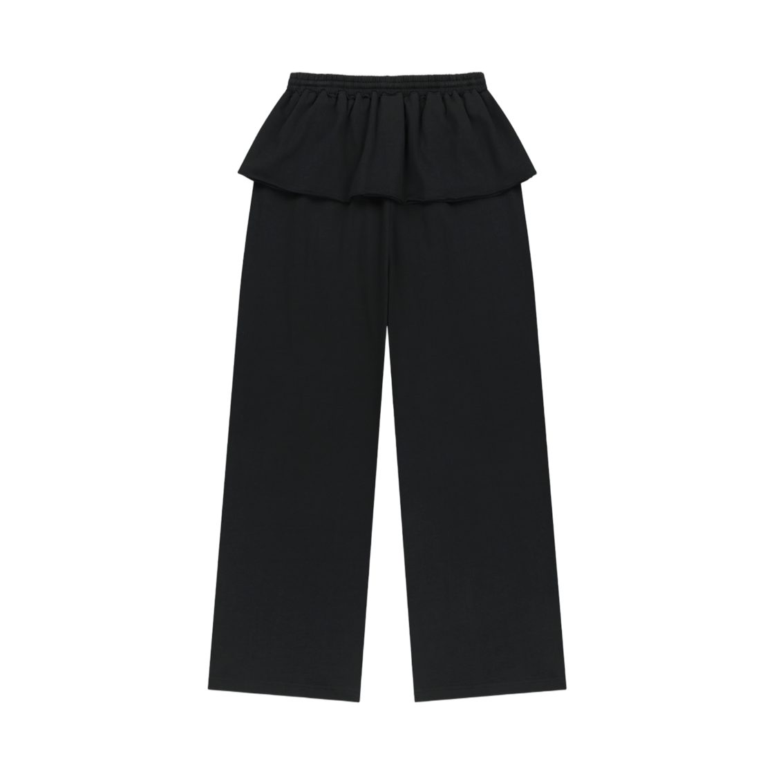 (W) 마뗑킴 레이어드 스커트 저지 팬츠 블랙((W) Matin Kim Layered Skirt Jersey Pants In Black) - 2