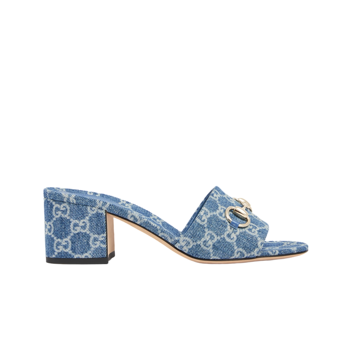 (W) 구찌 홀스빗 슬라이드 샌들 블루 데님((W) Gucci Horsebit Slide Sandals Blue Denim) - 1