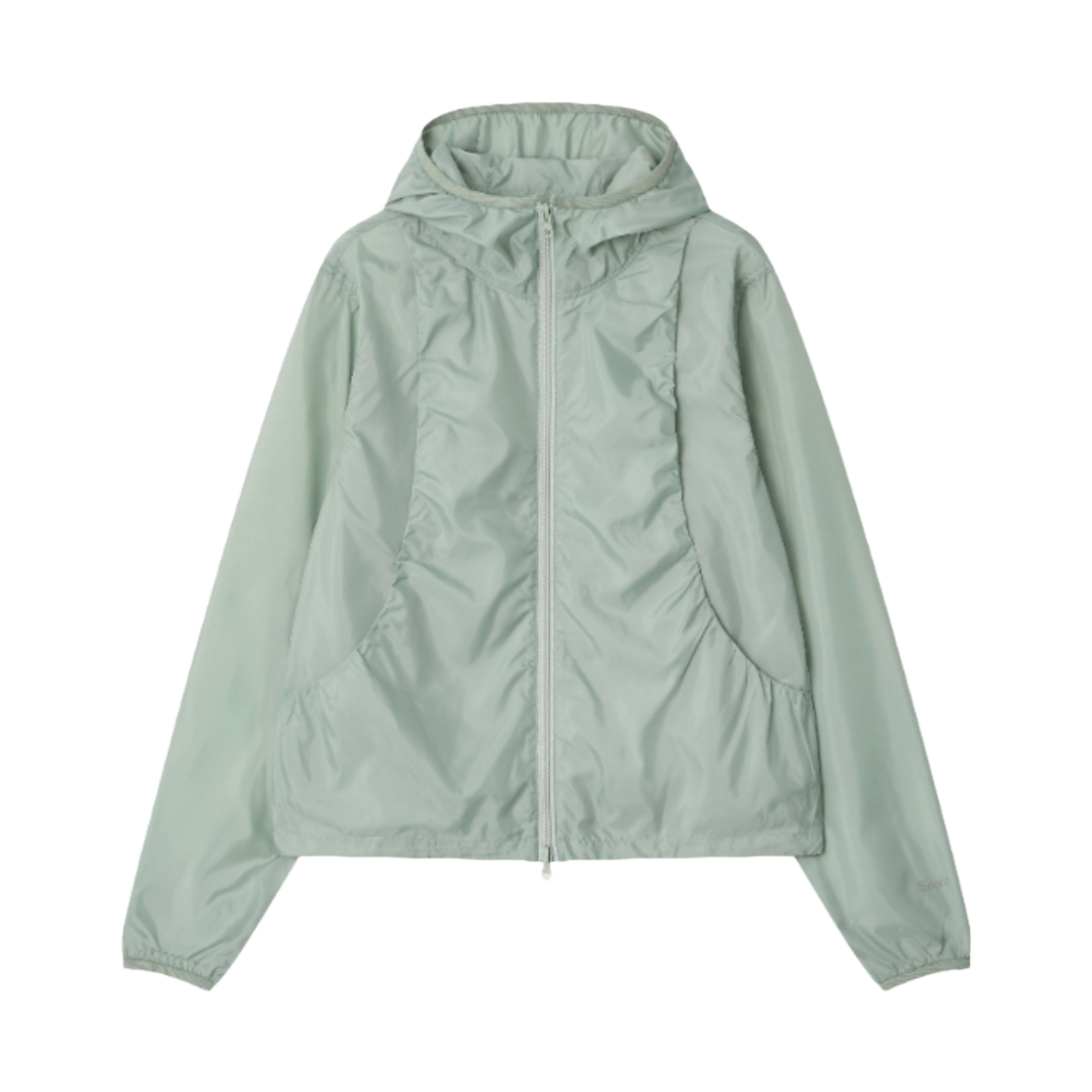 썬릿 셔링 후디드 윈드 브레이커 민트 그레이(SUNLIT Shirring Hooded Wind Breaker Mint Gray)