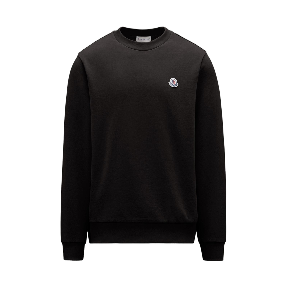 몽클레르 로고 패치 코튼 스웨트셔츠 블랙 - 26SS(Moncler Logo Patch Cotton Sweatshirt Black - 26SS)