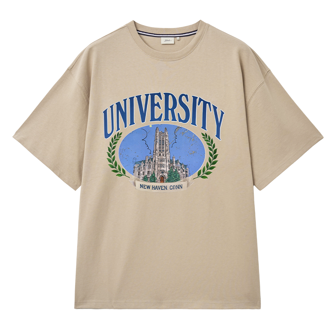 예일 하크니스 타워 그래픽 티셔츠_베이지(Yale Harkness Tower Graphic T-Shirt_Beige)