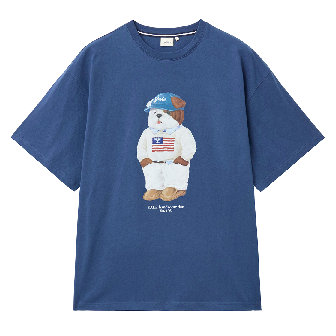 예일 핸섬 댄 볼캡 룩 티셔츠_빈티지 블루(Yale Handsome Dan Ball Cap Look T-Shirt_Vintage Blue)