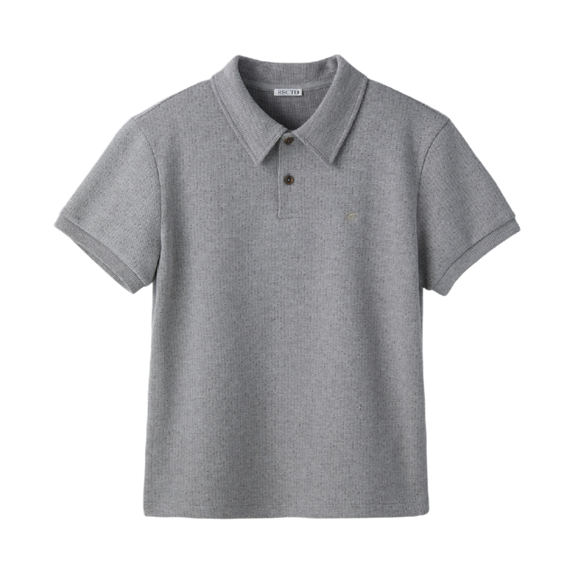 렉토 슬림 핏 피크 탑 멜란지 그레이(Recto Slim Fit Pique Top Melange Grey)