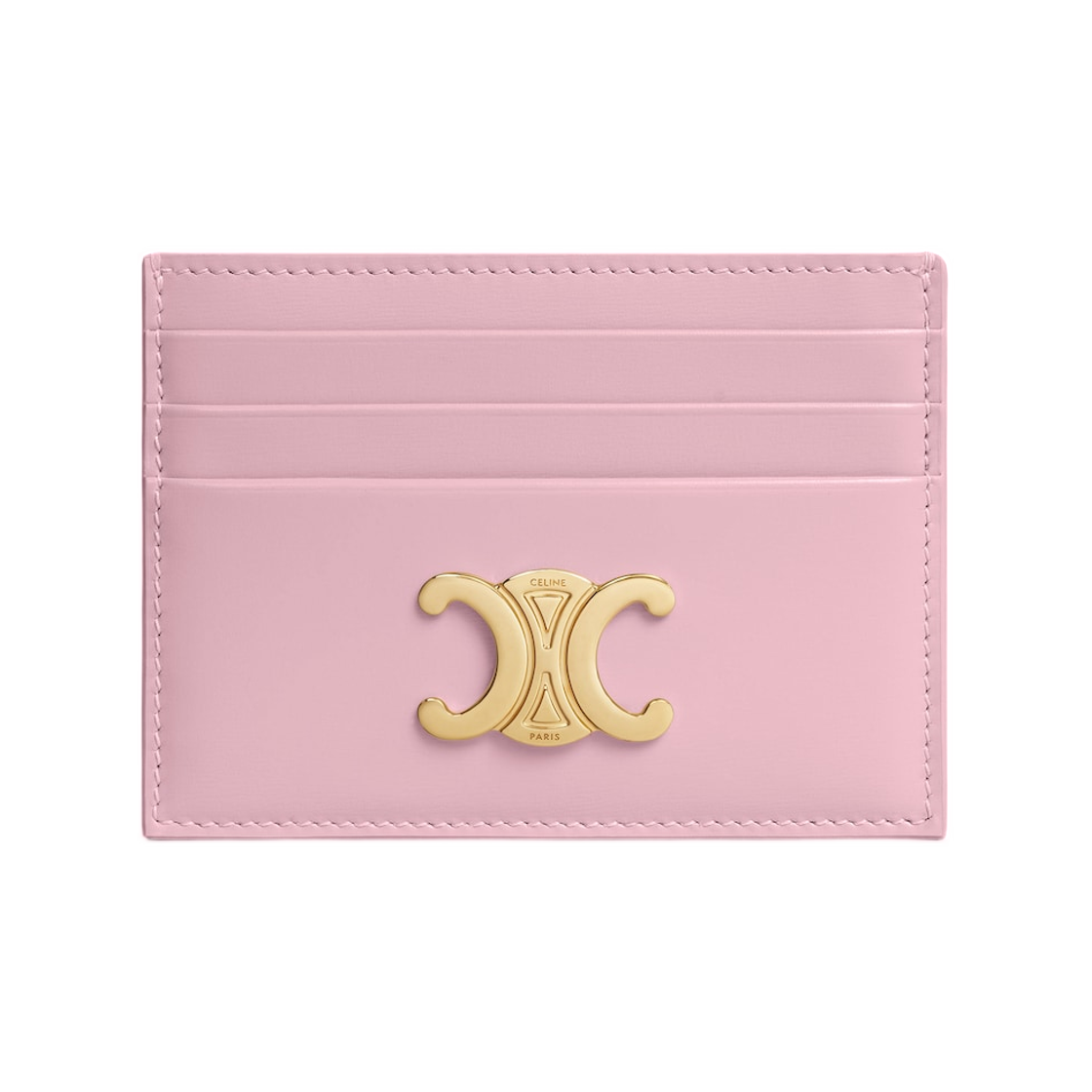 10L833DPV-24DP Celine Card Holder Triomphe in Shiny Calfskin Dirty Pink