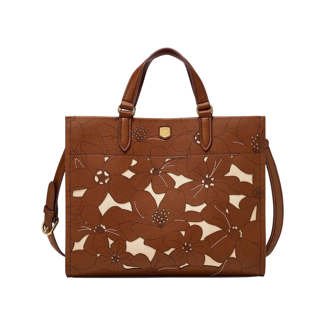 파슬 젬마 레더 토트 플로랄 퍼포레이션(Fossil Gemma Leather Tote Floral Perforation)