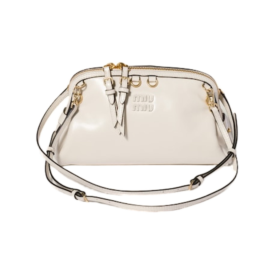 5BF131-2IEO-F0K74 Miu Miu Caprice Leather Clutch Chalk White