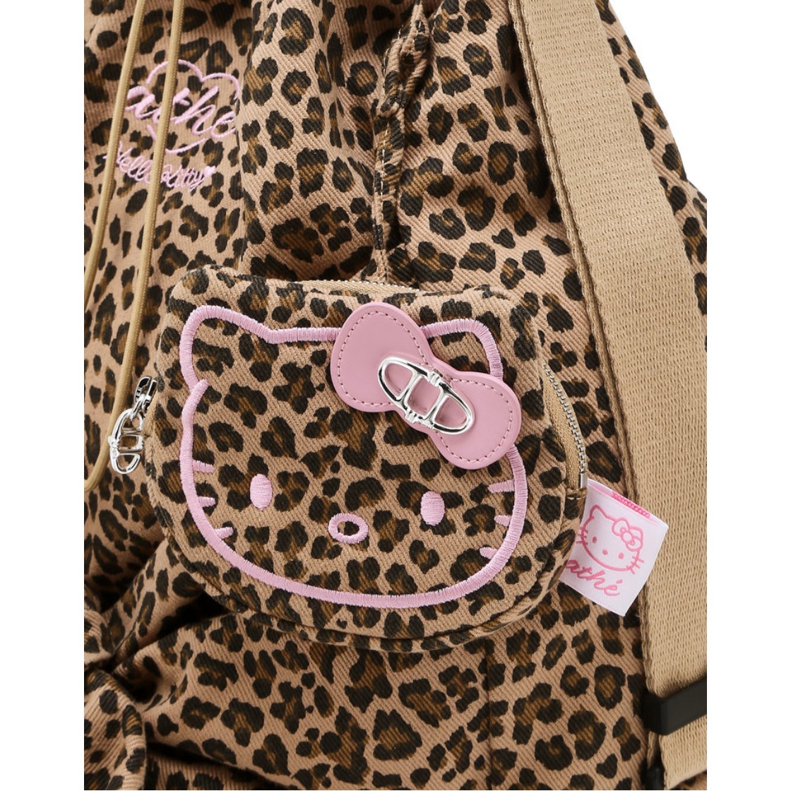 아떼 바네사브루노 액세사리 [Hello Kitty x athe] 르봉 레오파드 브라운 백팩 겸 숄더백 S 브라운(Athe Vanessabruno Acc [Hello Kitty X Athe] Lebon Leopard Brown Backpack & Shoulder Bag S Normal Brown) - 6