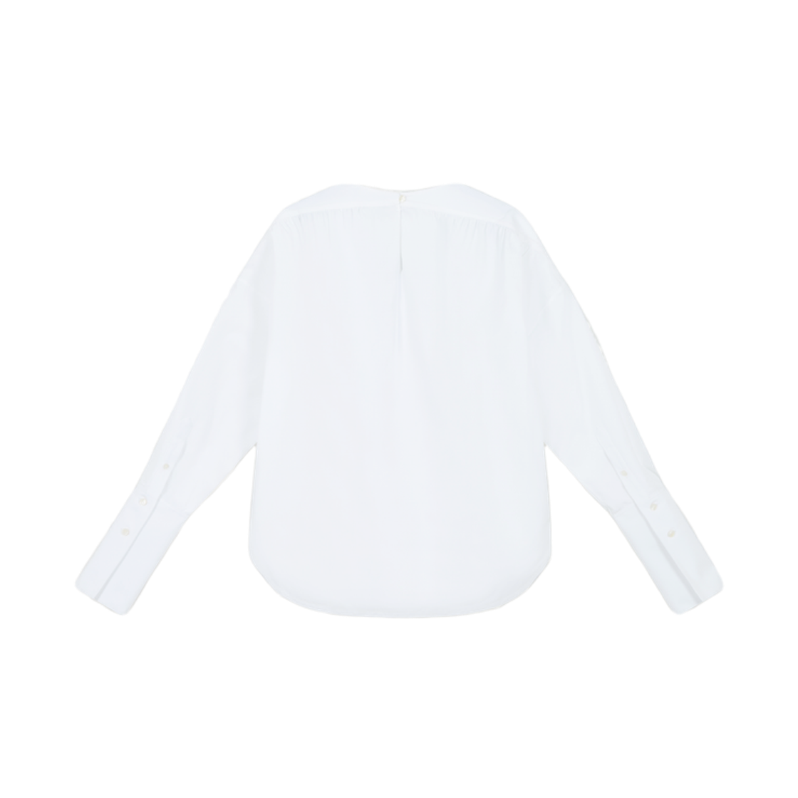 (W) 알라이아 러치드 포플린 블라우스 화이트((W) Alaia Ruched Poplin Blouse White) - 2