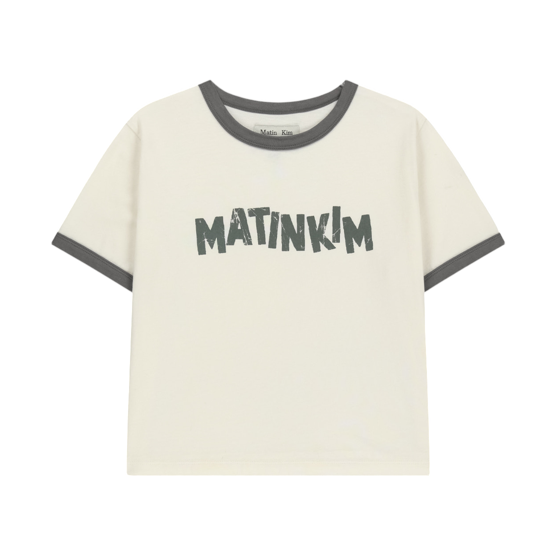 (W) 마뗑킴 로고 링거 크롭 탑 크림((W) Matin Kim Logo Ringer Crop Top In Cream)