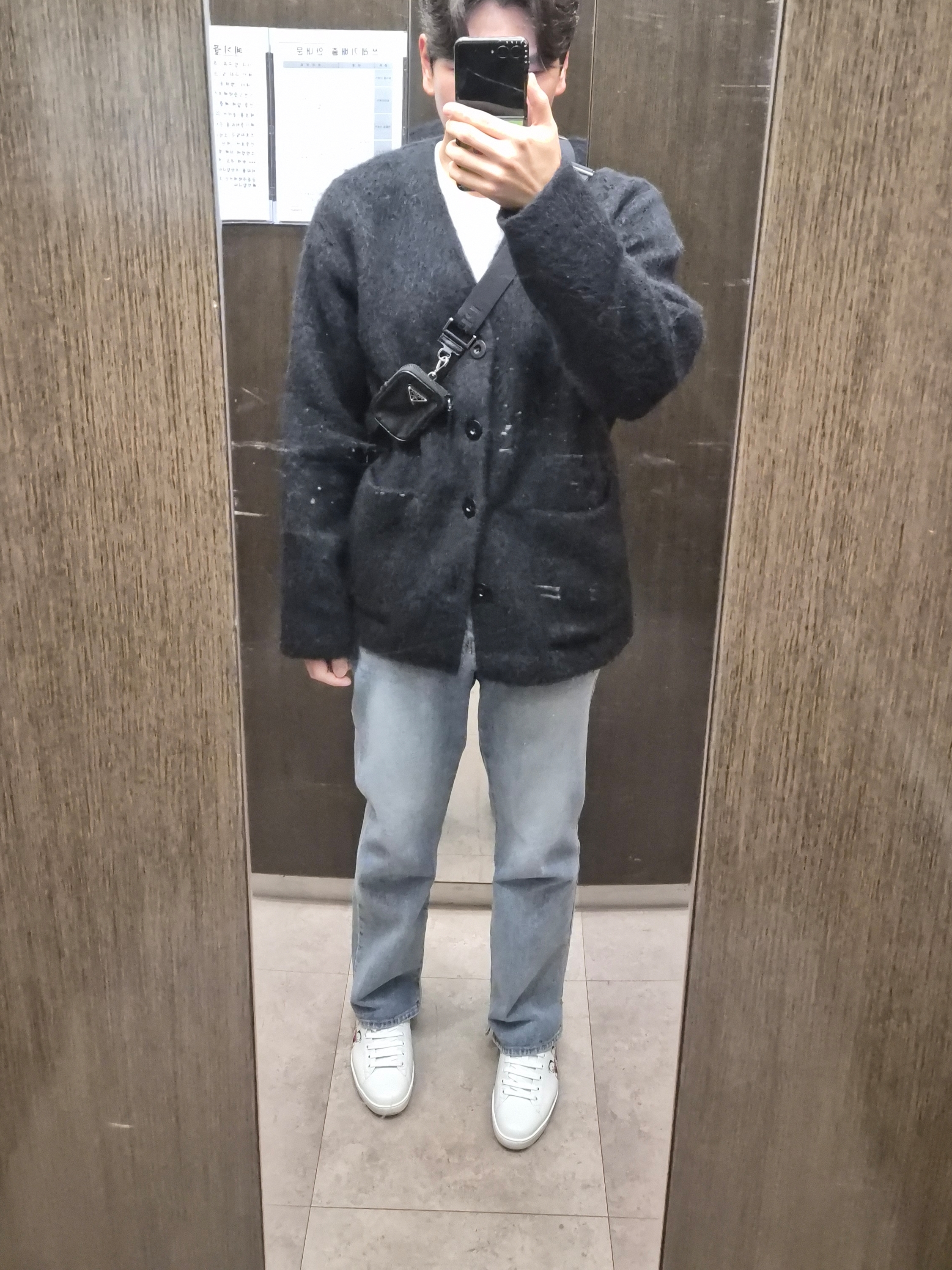 Our Legacy Cardigan Mohair Black 착용 스타일