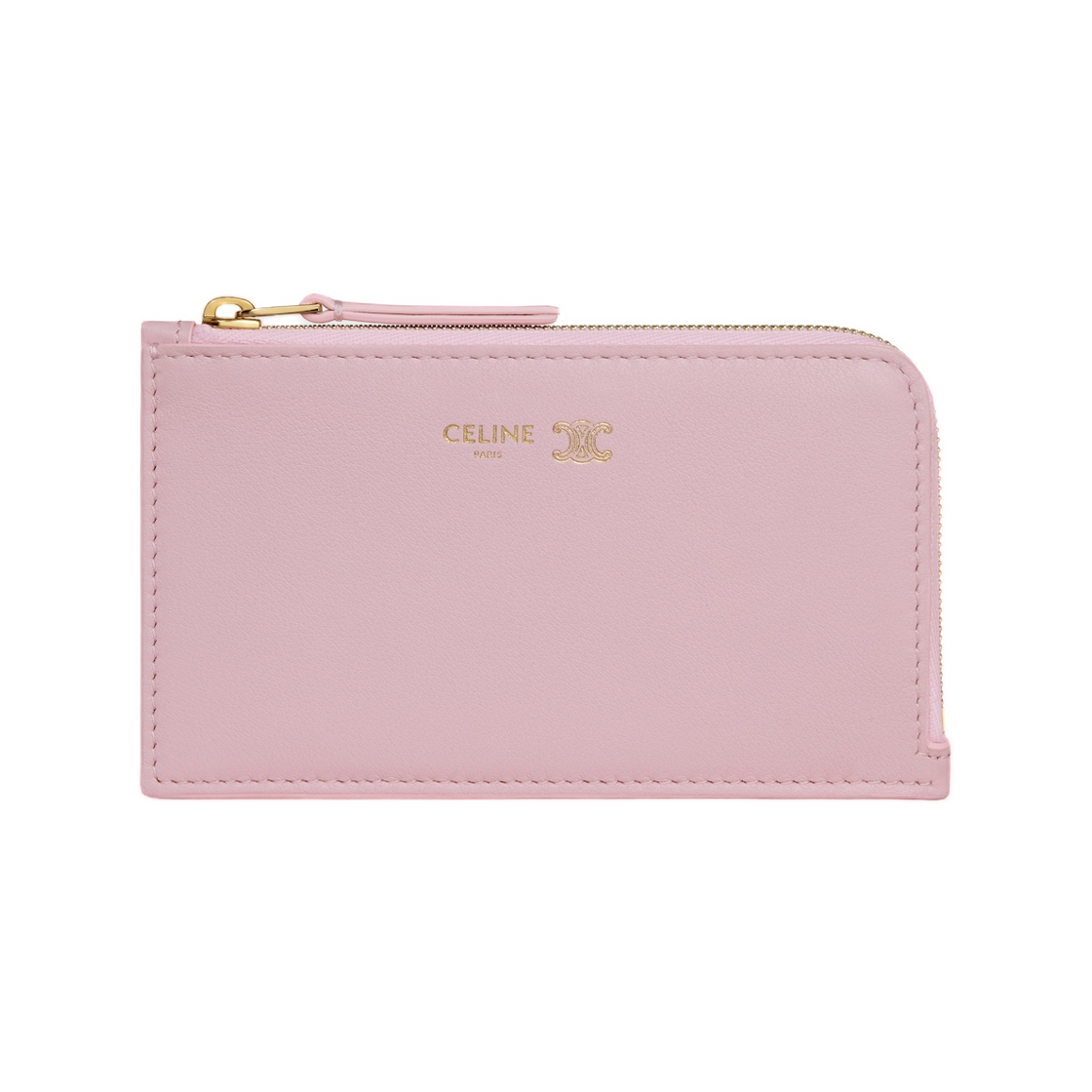L10082O54-GJR5 Celine Long Zipped Card Holder in Supple Grained Calfskin Dirty Pink Syrah