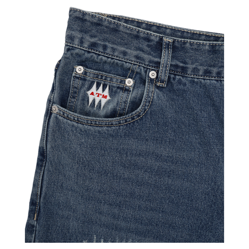 애프터매스 데미지 데님 팬츠 인디고(Aftermath Damaged Denim Pants Indigo) - 4