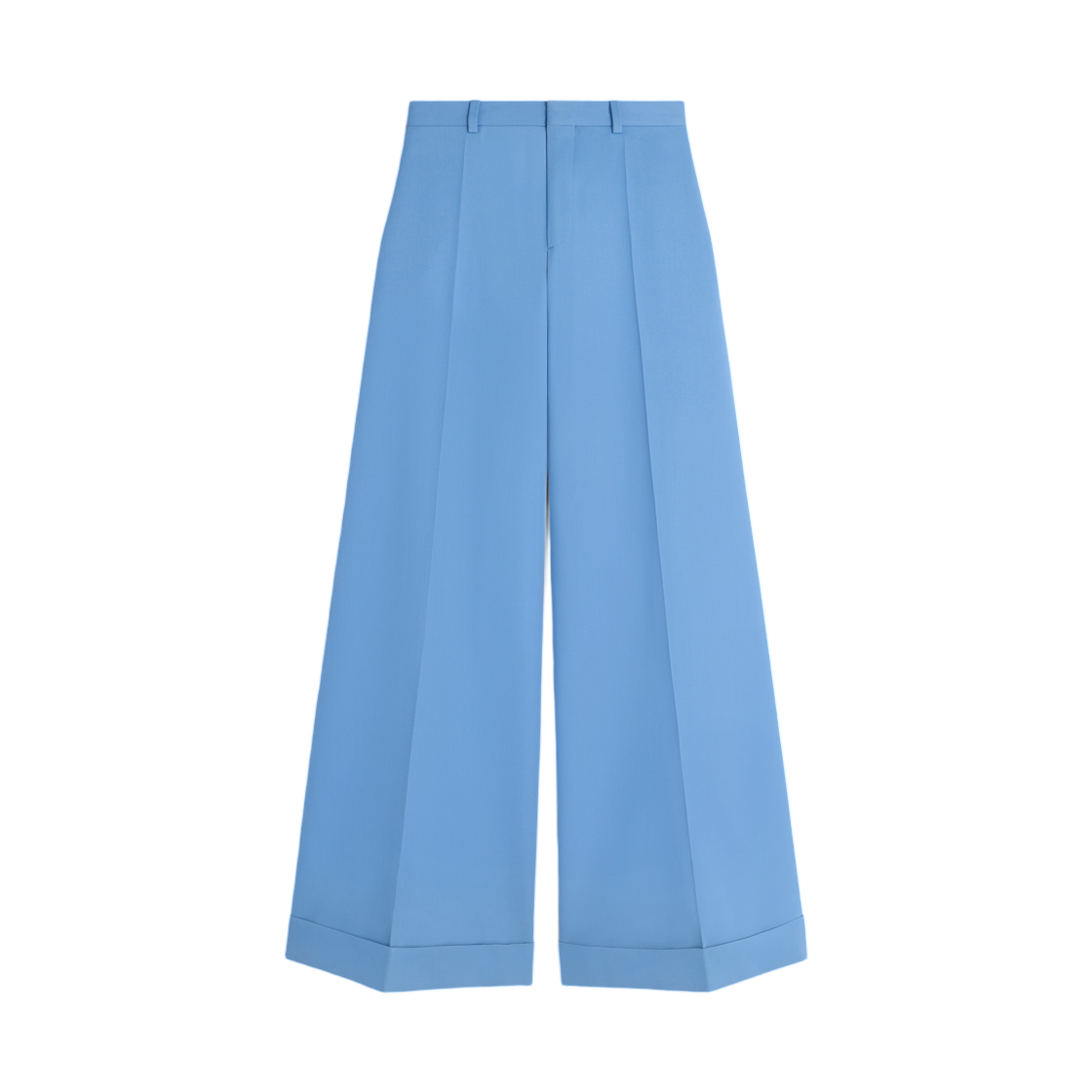 (W) 셀린느 롱 항구 트라우저 다이애그널 울 블루 씨엘((W) Celine Long Docks Trousers in Diagonal Wool Bleu Ciel)