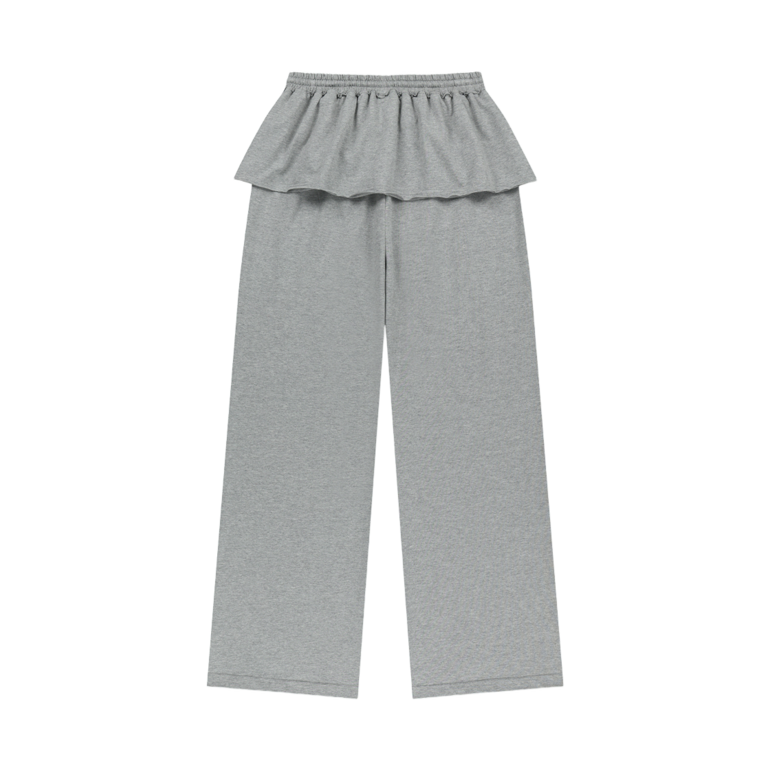 (W) 마뗑킴 레이어드 스커트 저지 팬츠 그레이((W) Matin Kim Layered Skirt Jersey Pants In Grey) - 2