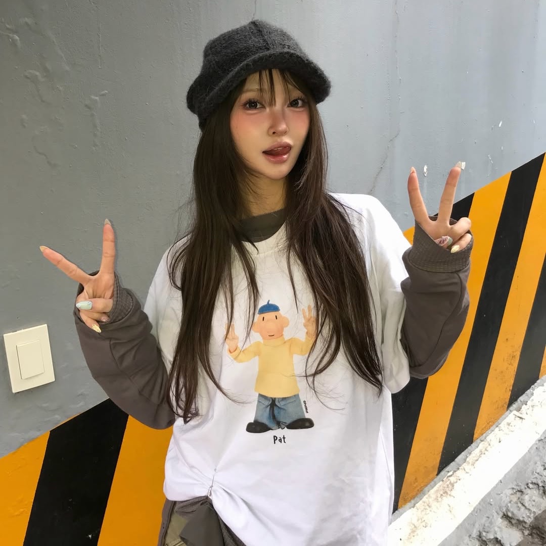 MAINBOOTH [Pat&Mat] Pat T-shirt White 착용 스타일 - 7