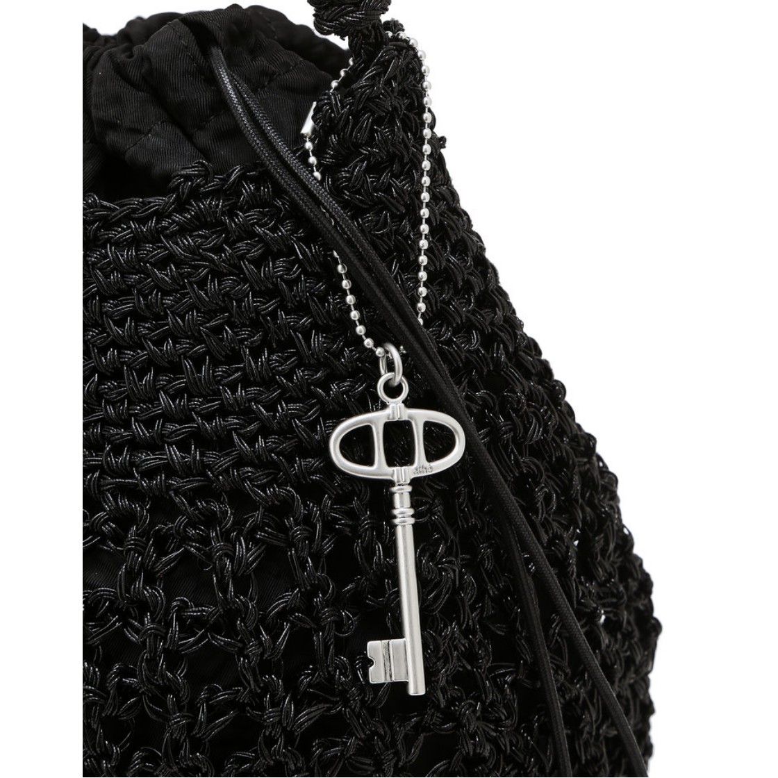 아떼 바네사브루노 액세사리 메탈 니팅 숄더백 M 블랙(Athe Vanessabruno Acc Metal Knitting Shoulder Bag M Black) - 5