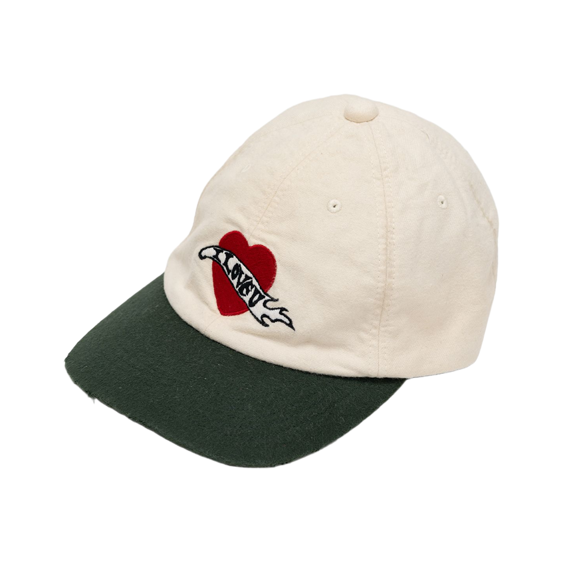 카미야 x CA4LA 아이 러브 유 디스트레스드 캡 카키(Kamiya x CA4LA I Love U Distressed Cap Khaki)