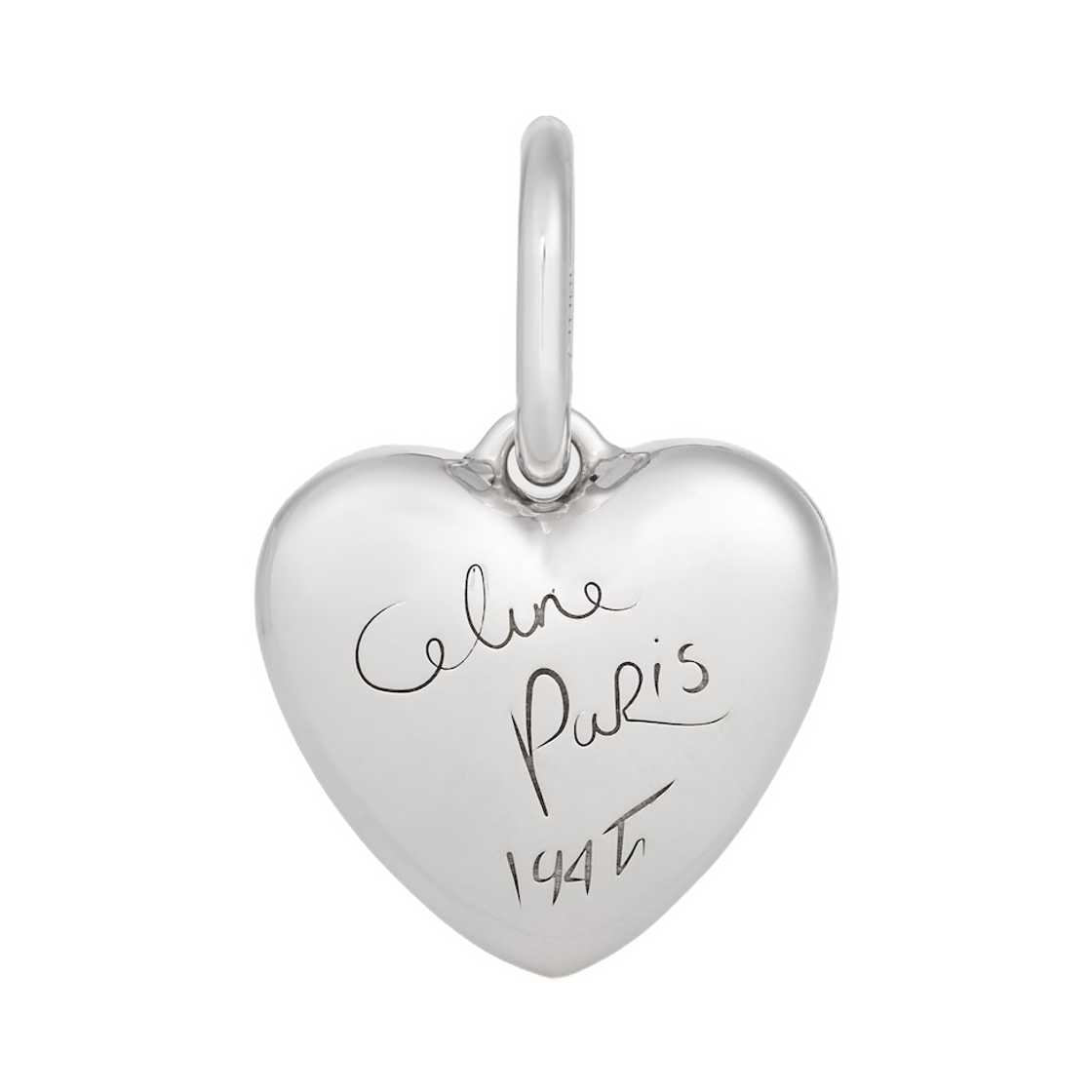 B106N3E26-36SI Celine Charms Heart Celine 1945 in Aluminium Silver