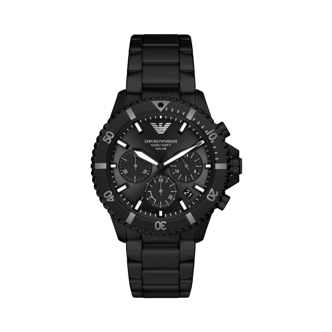 AR11784 Emporio Armani World Explorer Solar Powered Chronograph 43mm Stainless Steel Black