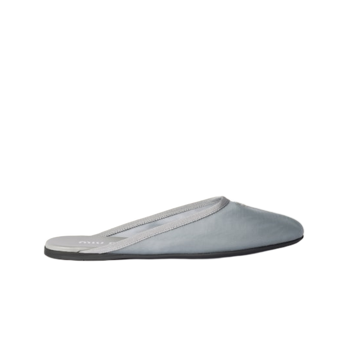 (W) 미우 미우 메쉬 패브릭 슬리퍼 알루미늄((W) Miu Miu Mesh Fabric Slippers Aluminum) - 1