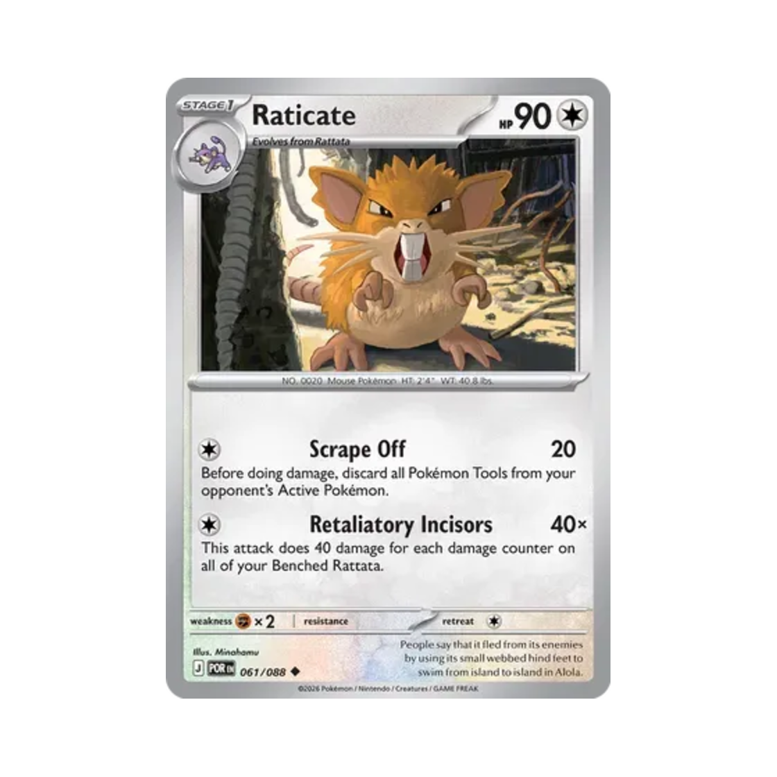포켓몬 TCG 레트라 U 퍼펙트 오더 (영문판)(Pokemon TCG Raticate U Perfect Order (English Ver.))