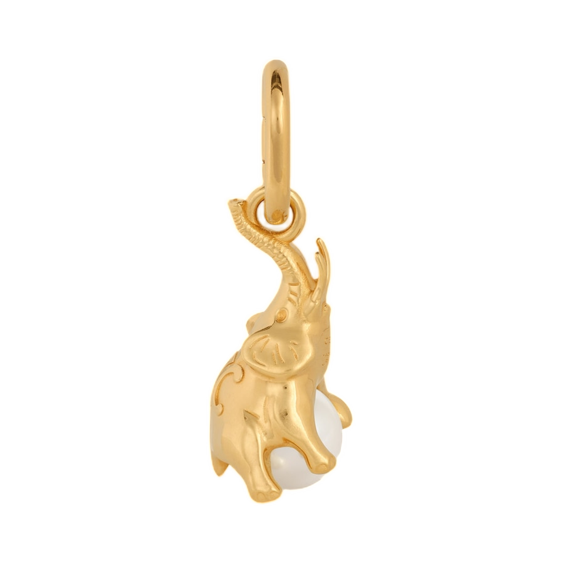 B10793F65-GJZ3 Celine Charms Elephant On Pearl in Brass with Gold Finish and Resin Pearl Gold Natural