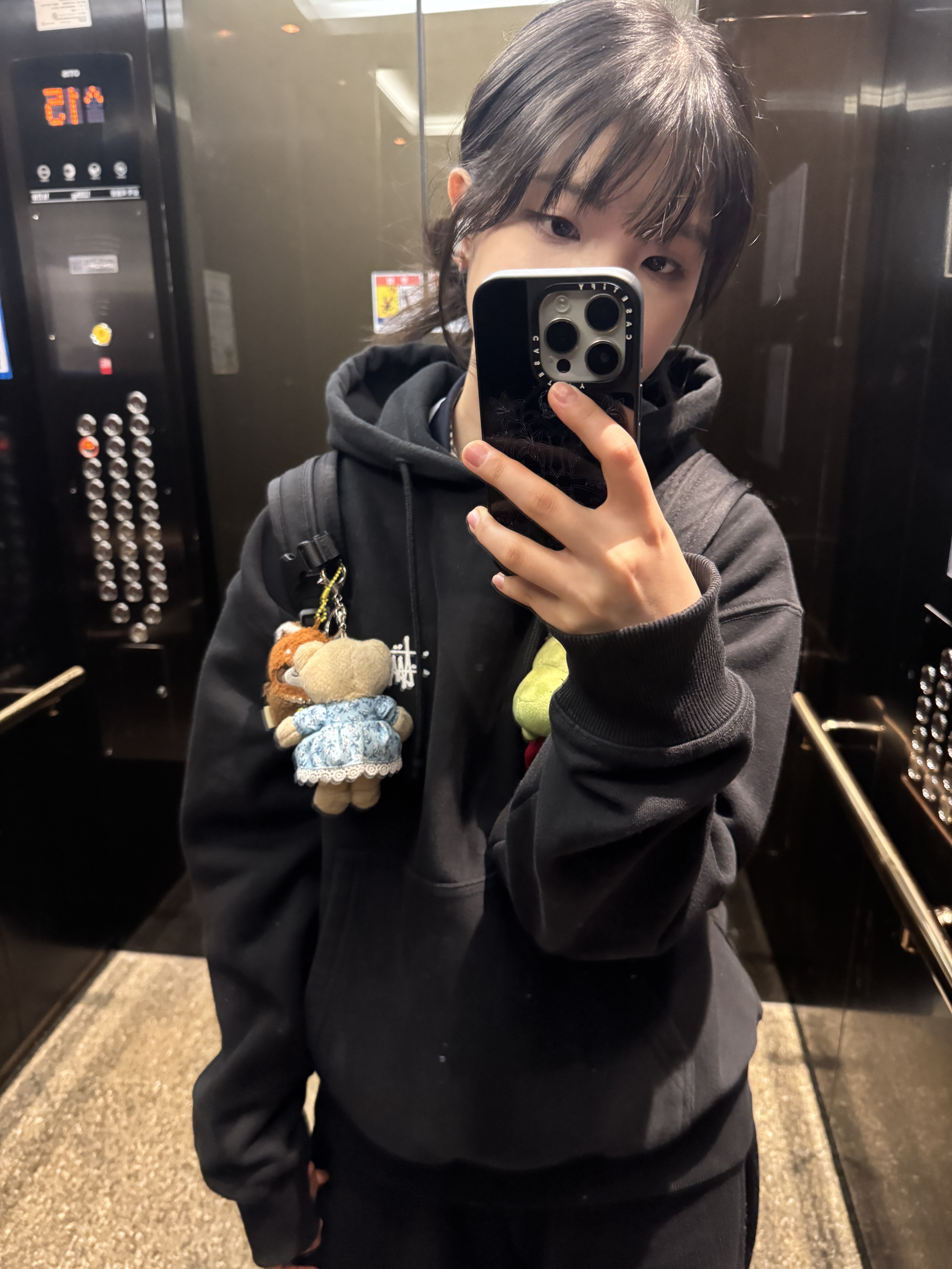 Stussy Basic Stussy Hoodie Black 착용 스타일
