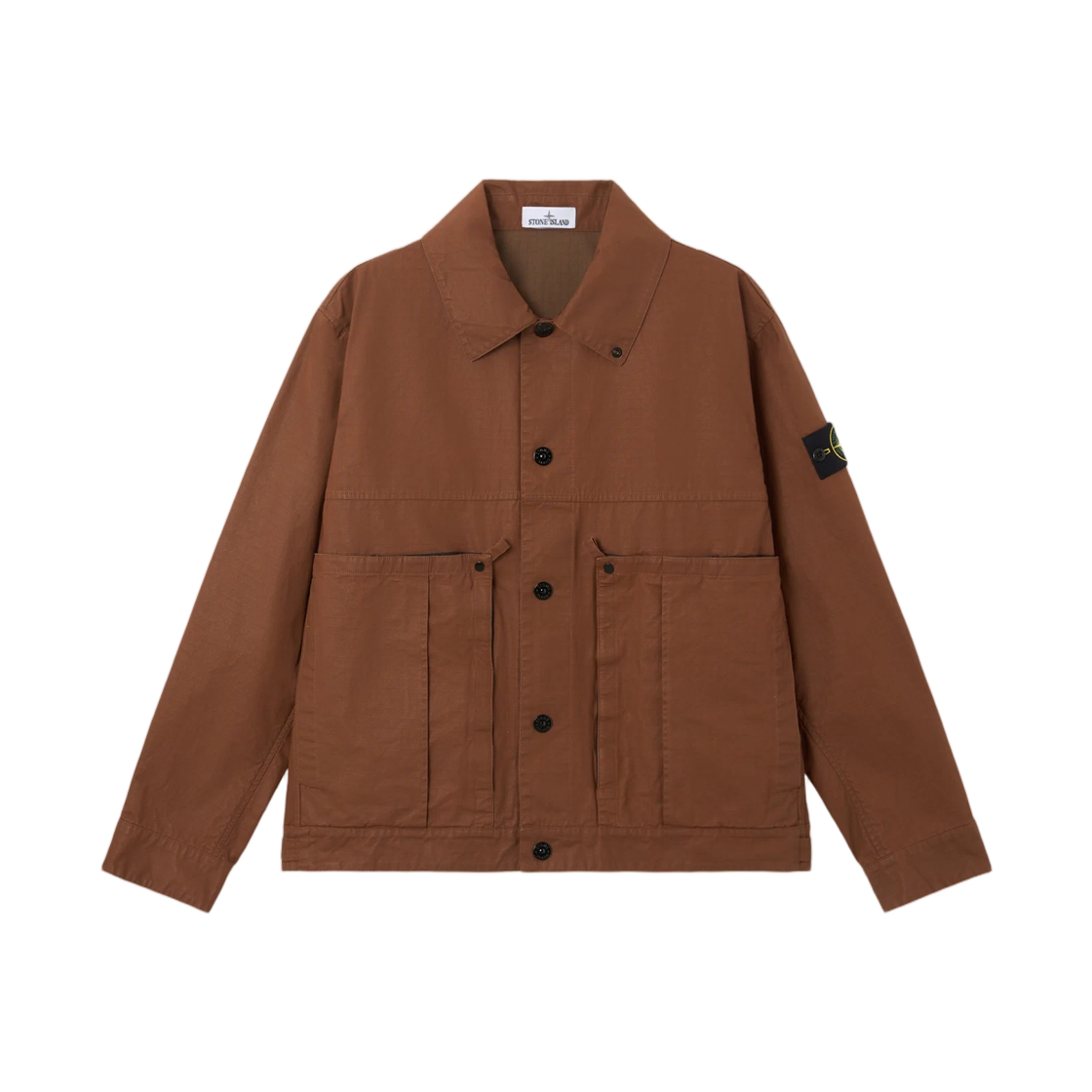 L1S1541000-10S0299-V007C Stone Island 4100010 Double-Coated Cotton Ripstop Coach Jacket with Pigmented Resin Umber - 26SS