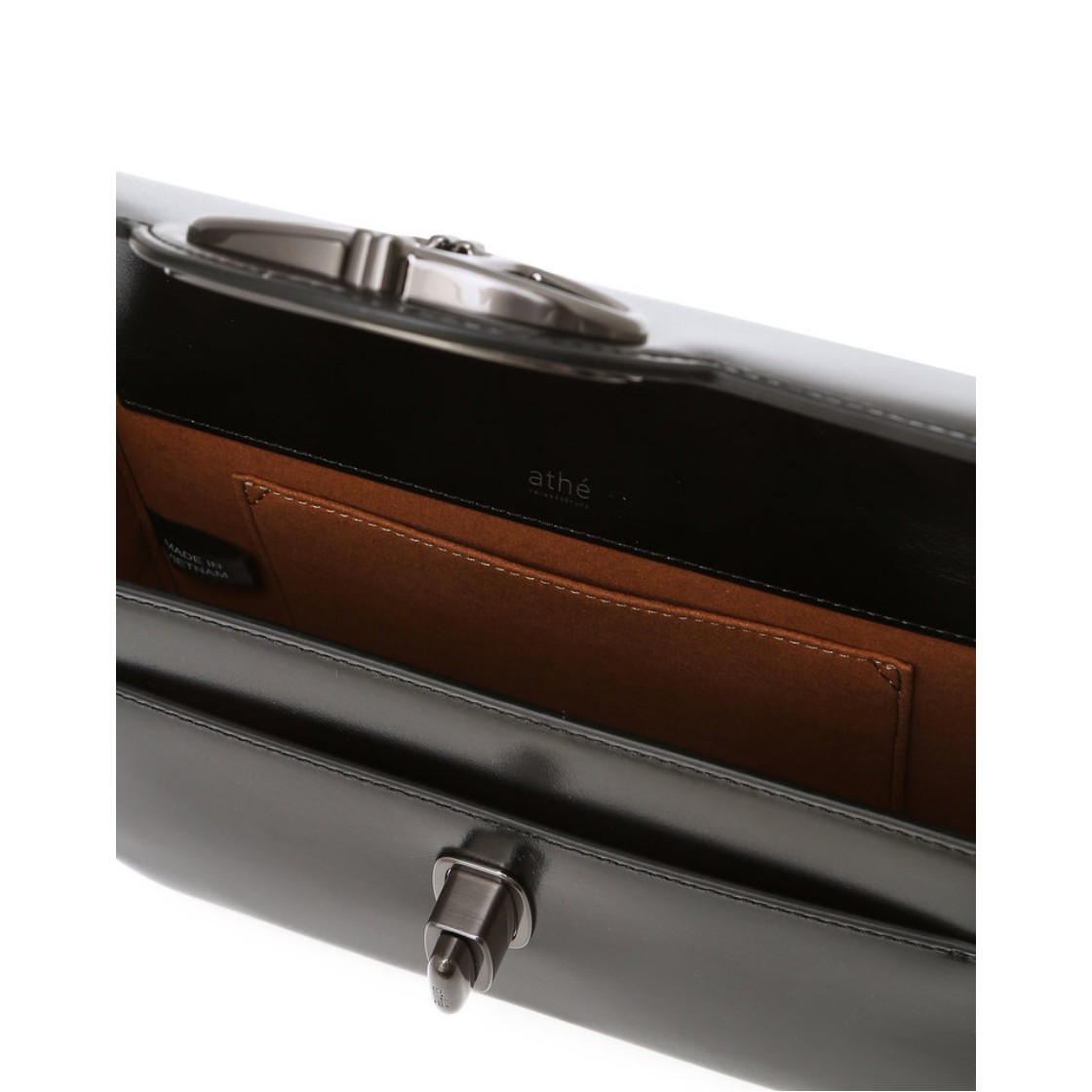 아떼 바네사브루노 액세사리 블랙 알렉산드라 레더 플레인 숄더백 S 블랙(Athe Vanessabruno Acc Meringue Black Alexandra Leather Plain Shoulder Bag S Black) - 2