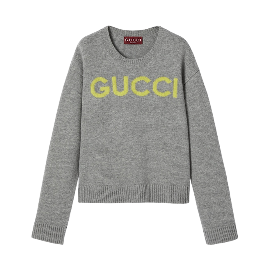 (W) 구찌 인타르시아 울 탑 그레이((W) Gucci Intarsia Wool Top Grey)