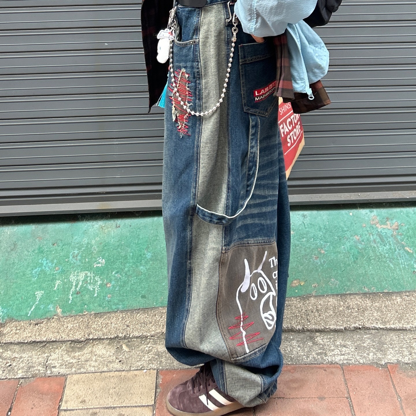 MAINBOOTH LAB.017 Balloon Denim Pants Indigo 착용 스타일 - 4