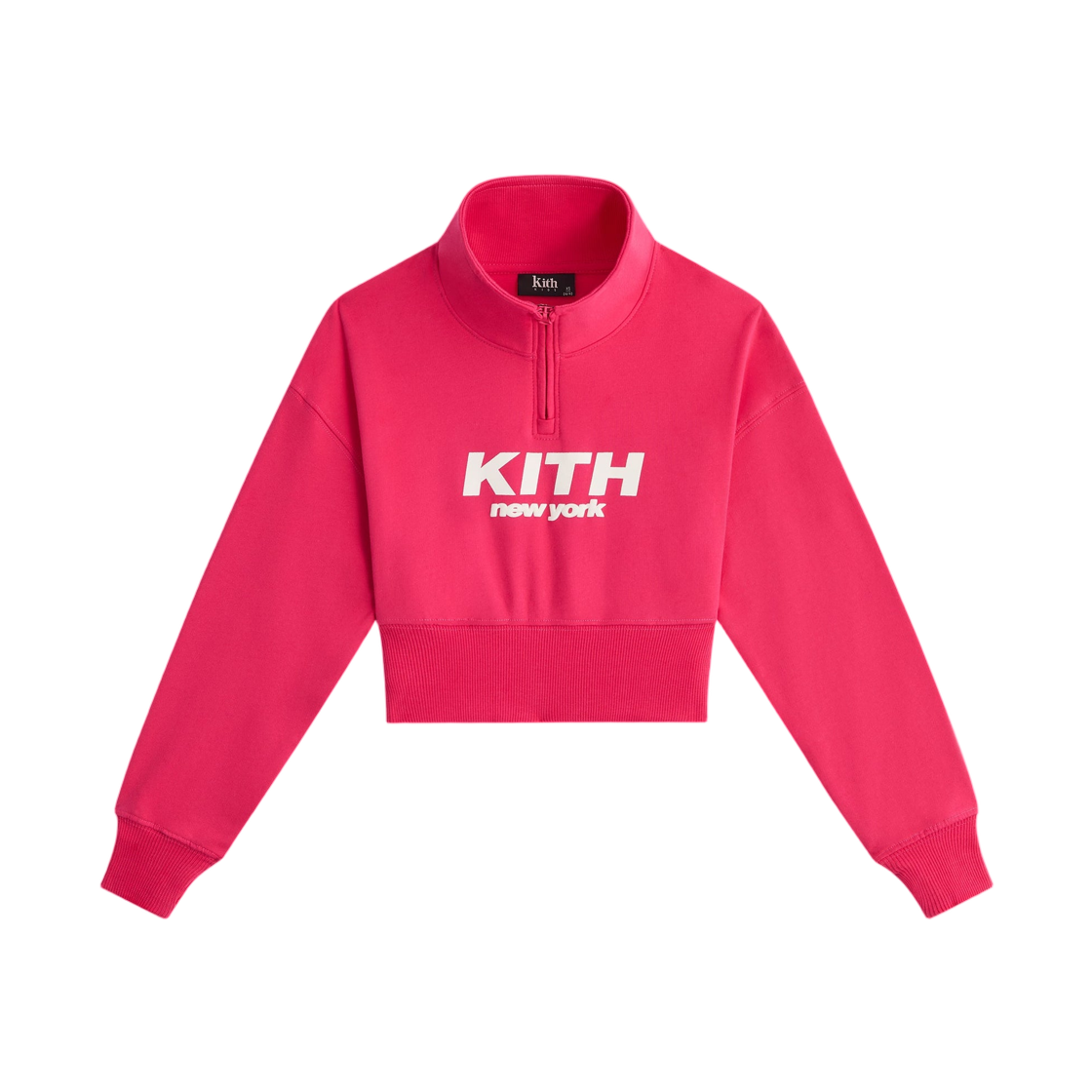 (키즈) 키스 크롭 팰런 쿼터 집 달리아((Kids) Kith Cropped Fallon Quarter Zip Dahlia) - 1