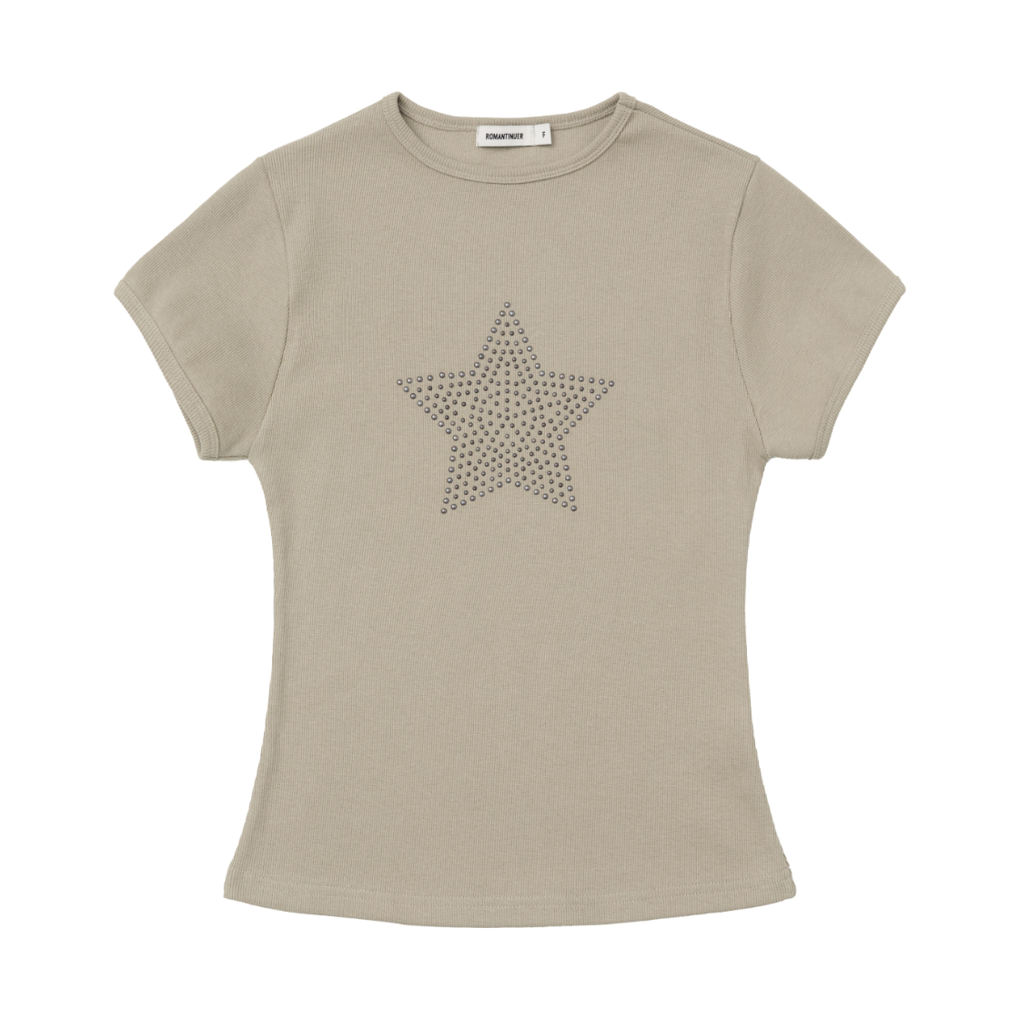 R26SSCHP002 ROMANTINUER Twinkle One-Star Hotfix T-Shirt Beige