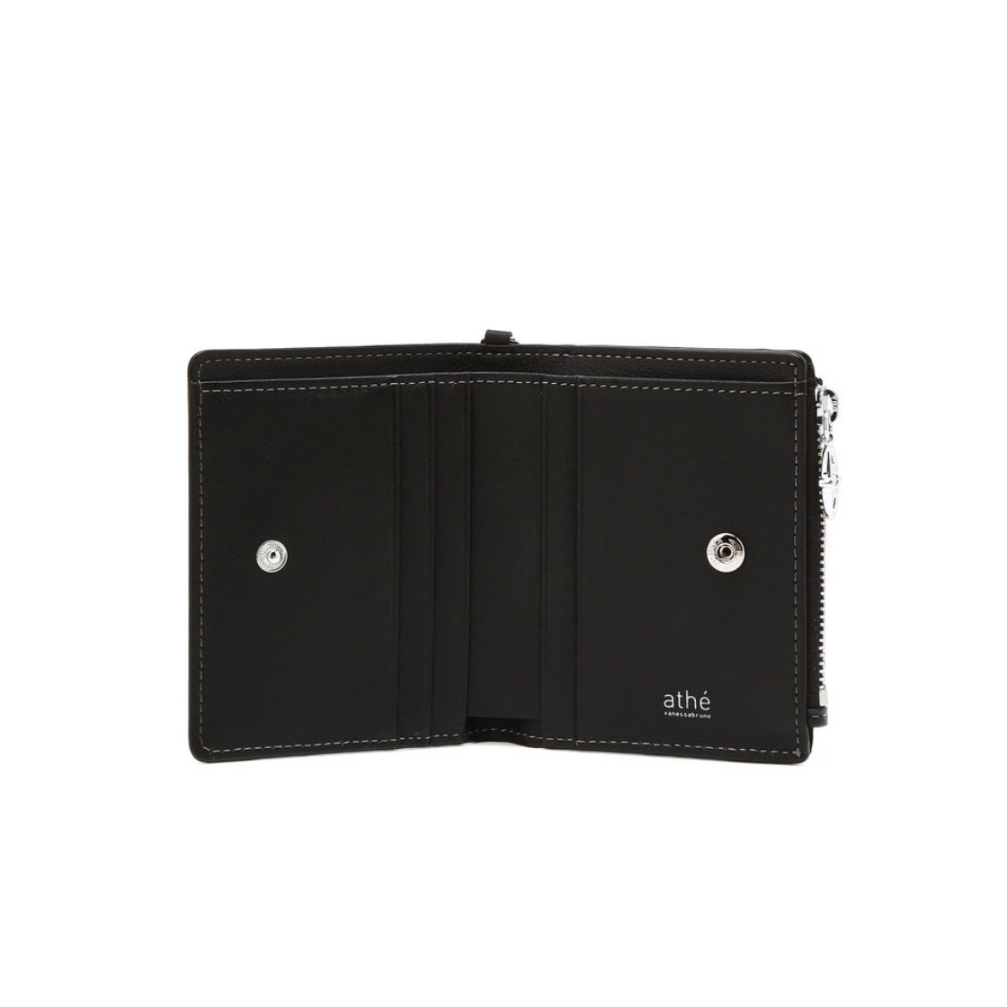 아떼 바네사브루노 액세사리 스탬프 블랙 체인스트랩 반지갑 블랙(Athe Vanessabruno Acc Stamp Black Chain Strap Half Wallet Black) - 2