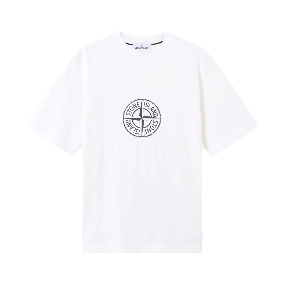 L1S1521000-01S0362-V0001 Stone Island 2100001 Organic Cotton Jersey Regular-Fit T-Shirt with All Around Compass Print White - 26SS