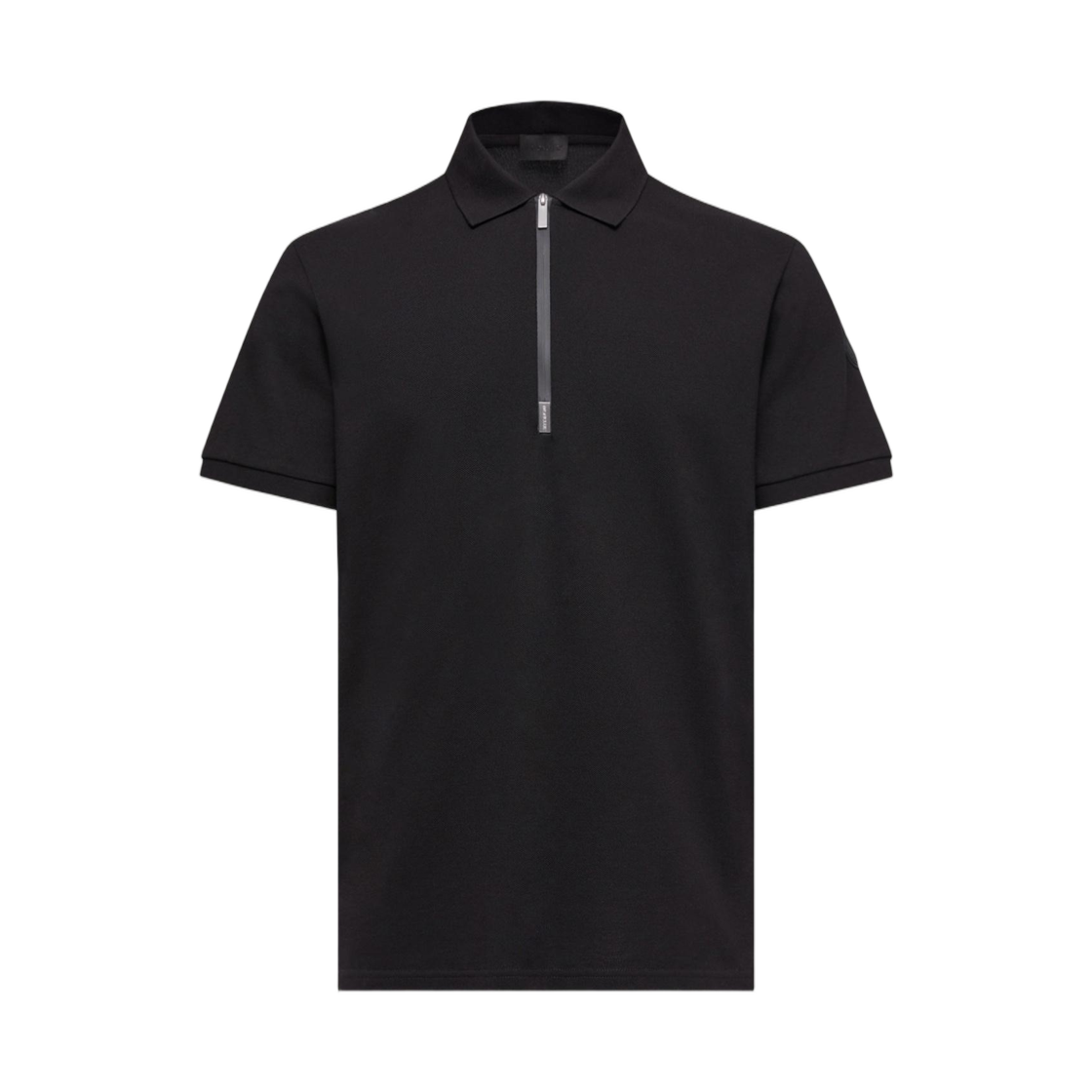 L1-091-8A00010-89A16-999 Moncler Logo Cotton Piquet Half Zip Polo Shirt Black - 26SS
