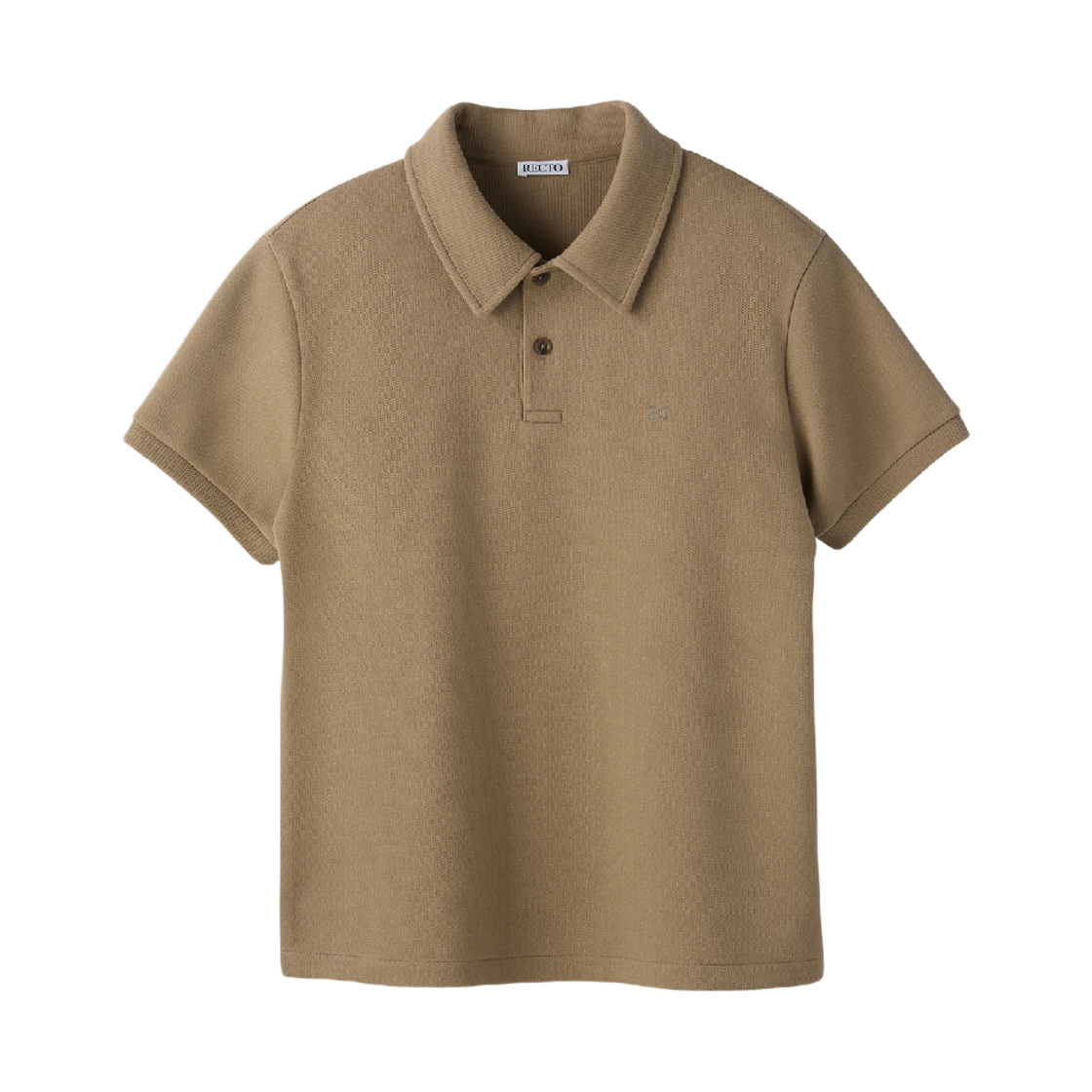 렉토 슬림 핏 피크 탑 카키 베이지(Recto Slim Fit Pique Top Khaki Beige)