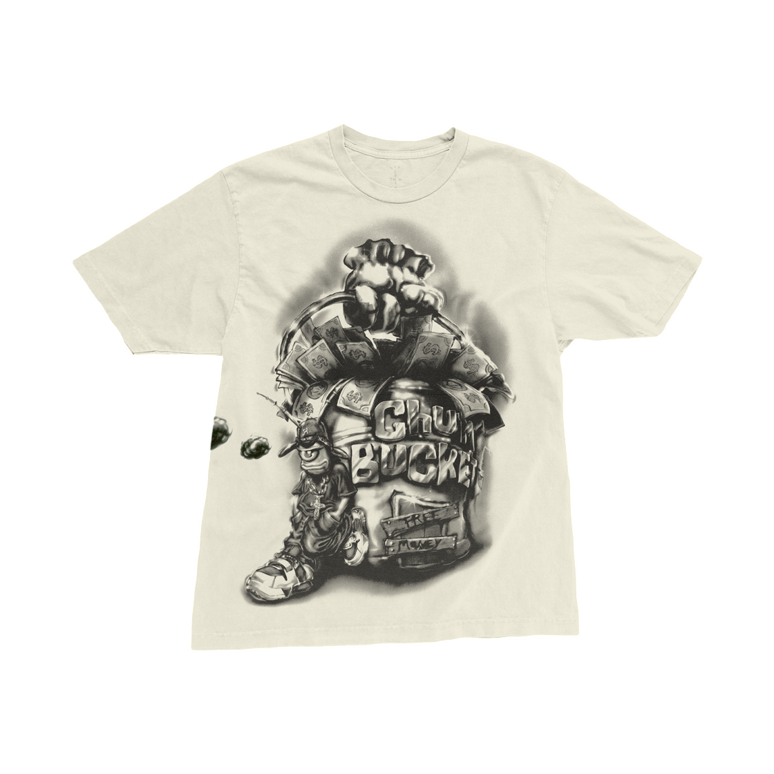 트래비스 스캇 캑터스 잭 x 스폰지밥 첨 버킷 티셔츠 화이트(Travis Scott Cactus Jack x Spongebob Chum Bucket T-Shirt White) - 1